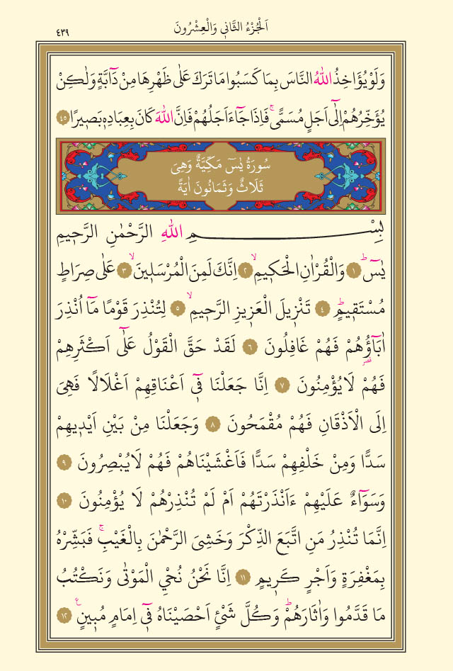 Read Surah Yasin Yaseen 1 Page Islam And Ihsan